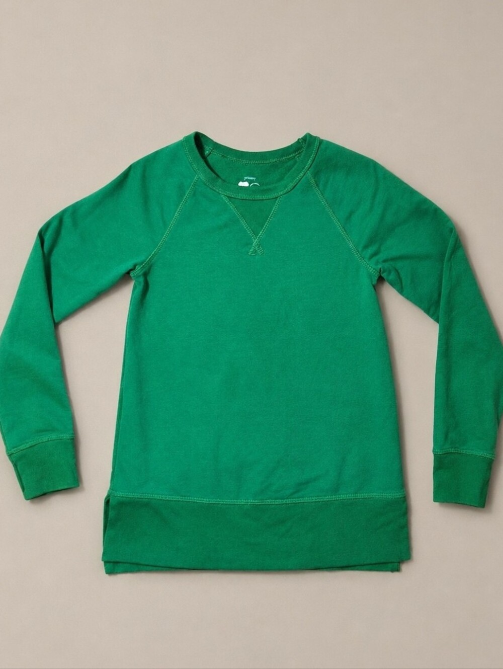 Primary Girls Tunic Sweatshirt 4-5 Green Thumbholes Longline Discontinued